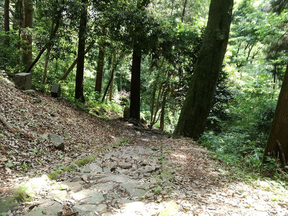 御嶽山の鏡岩から金鑚神社への道