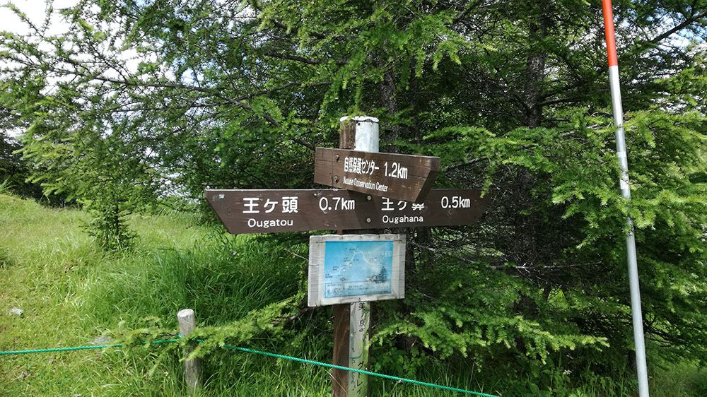 美ヶ原高原の遊歩道にある看板