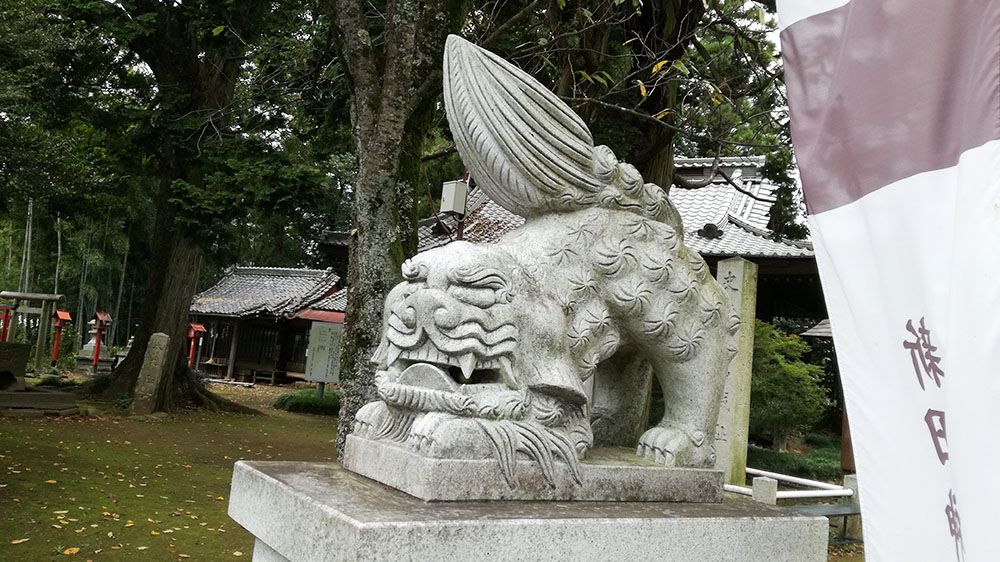 金山城跡の新田神社の狛犬
