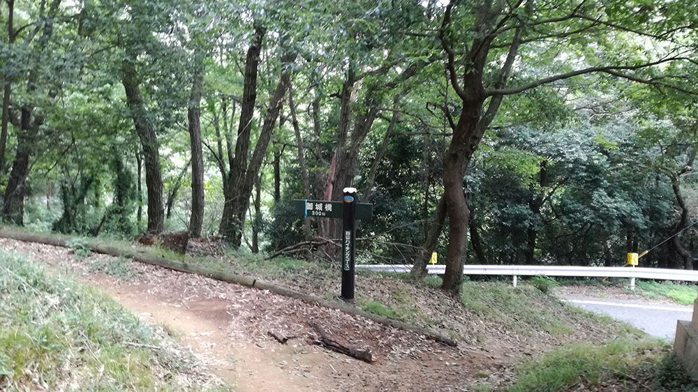 金山城跡の新田神社から御城橋までの道にある看板
